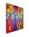 Ver imagem 3 de Mini Quadro de Garrafas com Flores Pintado a Mão 30x25cm