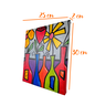 Mini Quadro de Garrafas com Flores Pintado a Mão 30x25cm - 7