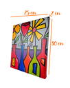 Ver imagem 7 de Mini Quadro de Garrafas com Flores Pintado a Mão 30x25cm