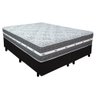 Cama Box Casal Bipartido Suede + Colchão Anjos Black Graphite Molas Ensacadas 138x188x64cm Cor:preto - 1