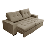 Sofá Ayllin 3 Lugares (L: 230cm) Retrátil e Reclinável Suede Liso Areia - 1