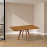 Mesa de Jantar Maisa Tampo Laminado Jequitibá e Pés em Madeira Maciça Natural 1,17m - 1