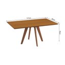 Ver imagem 4 de Mesa de Jantar Maisa Tampo Laminado Jequitibá e Pés em Madeira Maciça Natural 1,17m