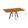 Mesa de Jantar Maisa Tampo Laminado Jequitibá e Pés em Madeira Maciça Natural 1,17m - 4