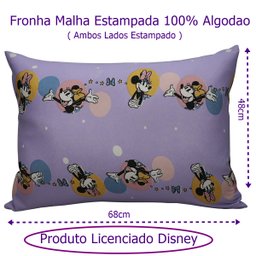 Fronha Portallar Malha Disney Estampada Minnie Feliz 48cmx68cm Lavanda - 4