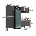 Ver imagem 2 de Cozinha Compacta Vanessa 230cm Cinza Ajl Móveis