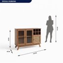 Ver imagem 4 de Buffet para Sala de Jantar 3 Portas Rattan Lisboa Bege/Ypê
