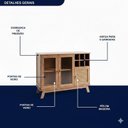 Ver imagem 6 de Buffet para Sala de Jantar 3 Portas Rattan Lisboa Bege/Ypê