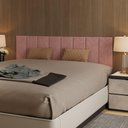 Ver imagem 1 de Cabeceira Modular Estofada Adesiva Autocolante Queen 1,60 - Rosa