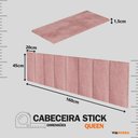 Ver imagem 3 de Cabeceira Modular Estofada Adesiva Autocolante Queen 1,60 - Rosa