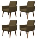 Ver imagem 1 de Kit 4 Poltronas Decorativa Sala e Quarto Nina Suede Herrero:marrom Claro