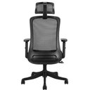 Ver imagem 4 de Cadeira Giratória Nr-17 Boston Rivatti C/ Encosto de Cabeça Tela Mesh Preta Base Rodizio Nylon