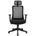 Ver imagem 1 de Cadeira Giratória Nr-17 Boston Rivatti C/ Encosto de Cabeça Tela Mesh Preta Base Rodizio Nylon