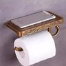 Porta Papel Higiênico Bronze Antigo Suporte Celular Luxo - 3