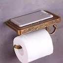 Ver imagem 3 de Porta Papel Higiênico Bronze Antigo Suporte Celular Luxo