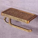 Ver imagem 5 de Porta Papel Higiênico Bronze Antigo Suporte Celular Luxo