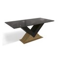 Ver imagem 1 de Mesa 6cad Base Amora Freijó Preto Veludo Bege