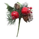 Ver imagem 1 de Kit 4 Ramos Romã Decoração de Natal Artificial com Detalhes Branco 16cm