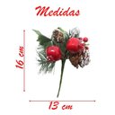 Ver imagem 3 de Kit 4 Ramos Romã Decoração de Natal Artificial com Detalhes Branco 16cm