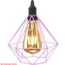 Agp Ilumini Pendente Aramado Diamante Luminária Lustre P Teto Retrô Vintage Industrial Balcão - 3