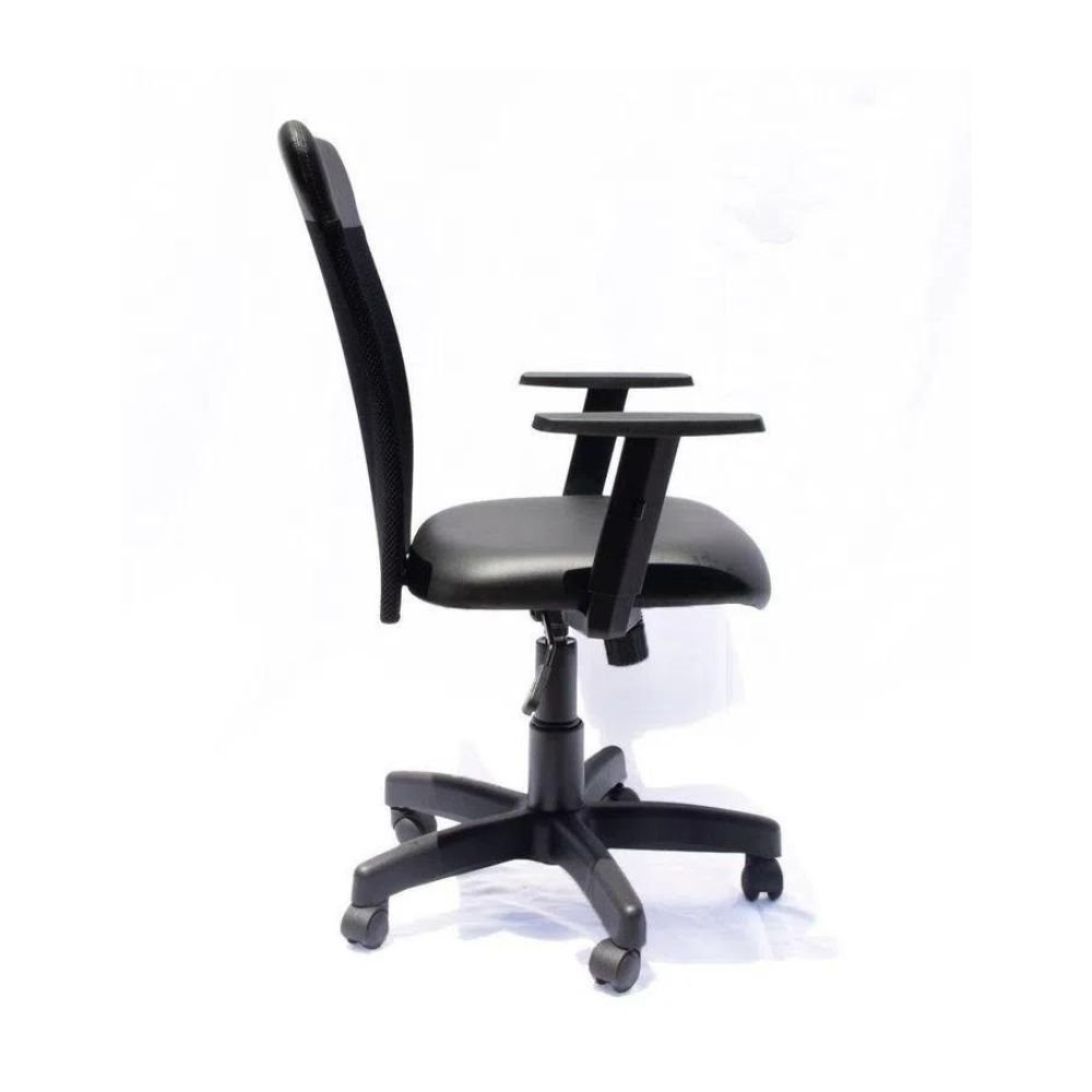Cadeira de escritório diretor Sun preta Invicta Office nylon com tela - mesh