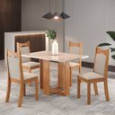 Ver imagem 1 de Conjunto de Jantar Mesa Retangular Ananda com 4 Cadeiras Dalas Yescasa Bege/Mel/Blonde/Marfim
