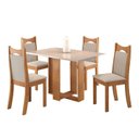 Ver imagem 2 de Conjunto de Jantar Mesa Retangular Ananda com 4 Cadeiras Dalas Yescasa Bege/Mel/Blonde/Marfim