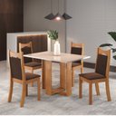 Ver imagem 1 de Conjunto de Jantar Mesa Retangular Ananda com 4 Cadeiras Dalas Yescasa Marrom/Mel/Blonde/Bombom