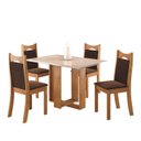 Ver imagem 2 de Conjunto de Jantar Mesa Retangular Ananda com 4 Cadeiras Dalas Yescasa Marrom/Mel/Blonde/Bombom