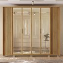 Ver imagem 1 de Guarda Roupa Casal com Vidro Reflecta 6 Portas 6 Gavetas Suburban Gold Lux
