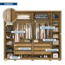 Ver imagem 6 de Guarda Roupa Casal com Vidro Reflecta 6 Portas 6 Gavetas Suburban Gold Lux