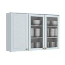 Ver imagem 1 de Armário de Cozinha Modulado Americana 3 Portas Vidro (2 c/ Vidro) Branco - Henn