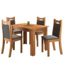 Ver imagem 2 de Mesa de Jantar Retangular Canela com 4 Cadeiras Dalas Yescasa Cinza/Mel/Grafite