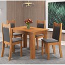 Ver imagem 1 de Mesa de Jantar Retangular Canela com 4 Cadeiras Dalas