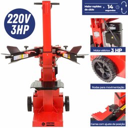 Rachador De Lenhas Kawashima RL31250E Elétrico 3HP 15A 220V C/ Pressão Hidráulica de 16MPa - 3