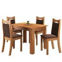 Ver imagem 2 de Mesa de Jantar Retangular Canela com 4 Cadeiras Dalas Yescasa Marrom/Mel/Bombom