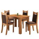 Ver imagem 2 de Mesa de Jantar Retangular Canela com 4 Cadeiras Dalas