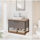 Ver imagem 1 de Gabinete Suspenso Para Banheiro Caribe 60cm Metalon Titanio