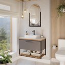 Ver imagem 6 de Gabinete Suspenso Para Banheiro Caribe 60cm Metalon Titanio