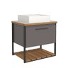 Gabinete Suspenso Para Banheiro Caribe 60cm Metalon Titanio - 5