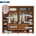 Ver imagem 6 de Guarda-Roupa Casal com Frisado 6 Portas 6 Gavetas Suburban Gold 100% MDF Espresso Móveis Off White/Freijó