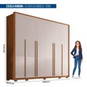 Ver imagem 3 de Guarda-Roupa Casal com Frisado 6 Portas 6 Gavetas Suburban Gold 100% MDF Espresso Móveis Off White/Freijó