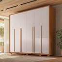 Ver imagem 5 de Guarda-Roupa Casal com Frisado 6 Portas 6 Gavetas Suburban Gold 100% MDF Espresso Móveis Off White/Freijó