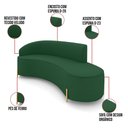 Ver imagem 3 de Sofá 4 Lugares Orgânico 220cm Pé Dourado Morgan Veludo Verde D03 - D’Rossi