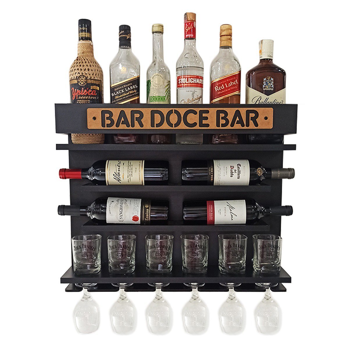 Barzinho Adega Parede - Bar Doce Bar - 60 x 51 Preto - 1