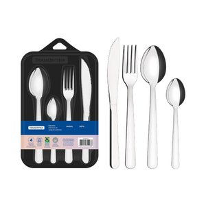 Faqueiro Tramontina Inox com Facas Churrasco Malibu 16 Pç