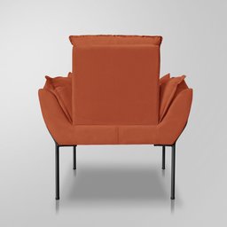 Poltrona Recepção Moderna de Luxo 12 Cores - Base de Ferro Preto - Terracota - 6