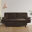 Ver imagem 2 de Sofá Cama 2 Lugares Alexa Suede Marrom - Romer Móveis