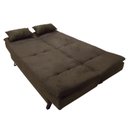 Ver imagem 4 de Sofá Cama 2 Lugares Alexa Suede Marrom - Romer Móveis