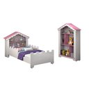 Ver imagem 1 de Conjunto de Quarto Princesa com Cama e Estante Branco/rosa - Vitamov